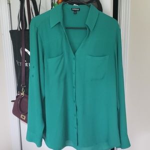 Green sheer express blouse